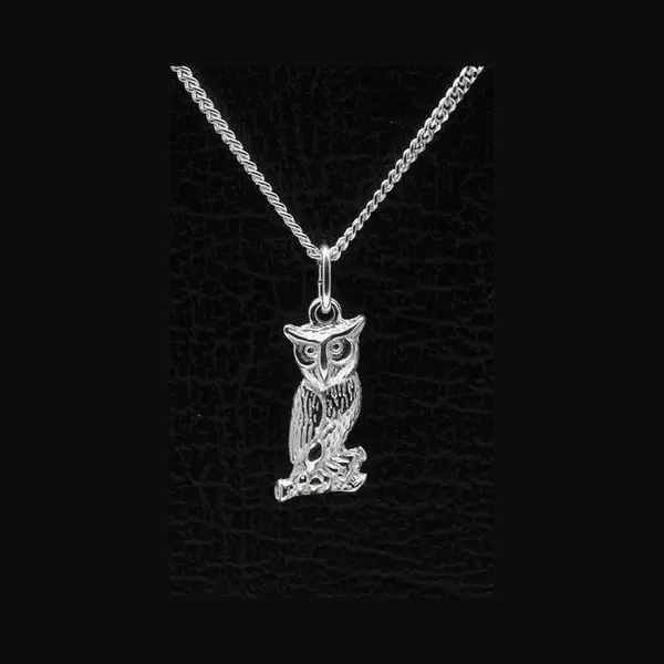 Mooye ® - Collectie Zilveren Uil Ketting Hanger thumbnail
