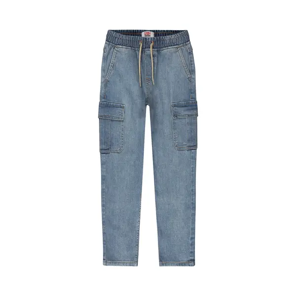 Tumble 'N Dry Jake Cargo Meisjes Broek - Denim Light Stonewash - Maat 92 thumbnail