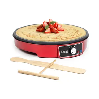 Gadgy Crêpes Maker Elektrisch Mit 30 Cm Platte – Antihaftbeschichtetes Crêpe-Gerät Inkl. Teigverteiler & Wender – Ideal Für Crêpes,