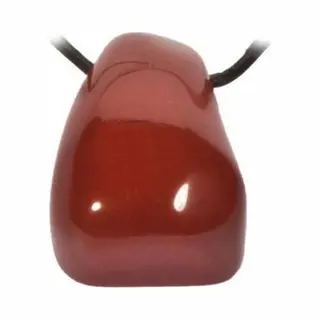 Yogi & Yogini Meditation Jaspis Rood A Trommelsteen Hanger Geboord - 2.5-3.5 Cm - S