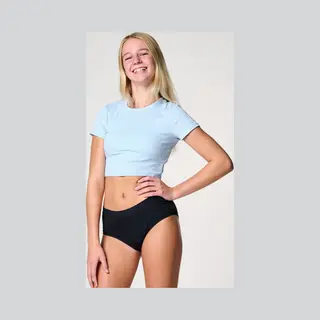 moodies period undies Moodies Menstruatie Ondergoed Tiener - Bamboe Hipster - Zwaar Kruisje - Maat 152-158 (Xs) - Zwart