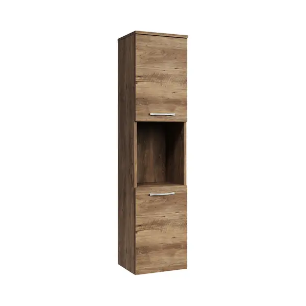 Badplaats Badezimmer Schrank Montreal 131 Cm - Braun Eiche – Hängender Hoc thumbnail