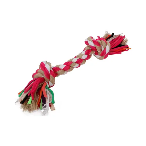 Nobleza Flostouw Hond - Hondenspeelgoed - Puppyspeelgoed - Kauwspeelgoed - Trektouw Hond - Speeltouw Hond - Hondentouw - Roze thumbnail