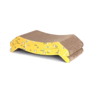 Nobleza 2Pcs Cat Scratching Board, Reversible Use Curved Shape Cat Scratcher With Catnip, High Density Corrugated Scratcher Cardboard, Durable