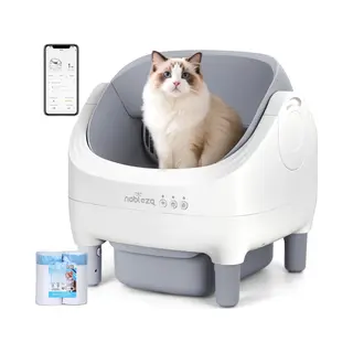 Nobleza SL03 - Automatische Kattenbak - Zelfreinigende Kattenbak Met App - Open-Top Design - Grote Capaciteit - Inclusief 2 Rollen Kattenbakvulling En
