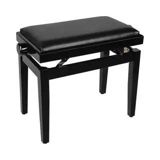 Bausch + Lomb PB1/1025 - Nette Pianobank, Hoogglans Met Skai Zitting - Zwart, Accessoires Voor Toetseninstrumenten, Zwart