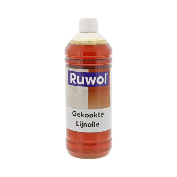 Ruwol Gekookte Lijnolie 1 Liter - Houtolie - Universeel - Beschermt Hout - Verfraai Natuursteen - Voorkom Roesten Van Metaal - Impregneren Betonvloer thumbnail