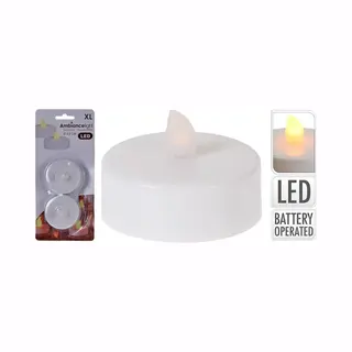 Theelichtjes Led Op Batterijen - Waxinelichtjes - 5.5 Cm - 2 Stuks