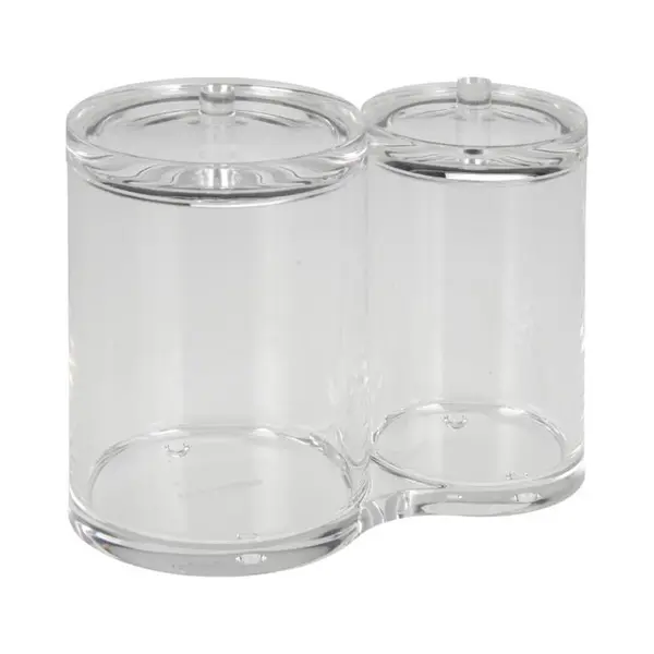 Eleganza - Doppelter Transparenter Kosmetikbehälter Aus Acryl Für Badezimmer Oder Schminktisch thumbnail