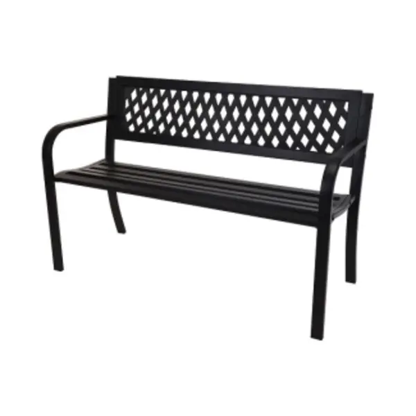 Relaxwonen Tuinbank – Weerbestendig Staal – Draagvermogen 220 Kg – 119 X 50 X 75 Cm – Zwart thumbnail