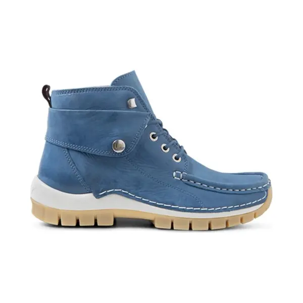 Wolky Dames Hoge Veterschoenen 04700 Jump Blauw thumbnail