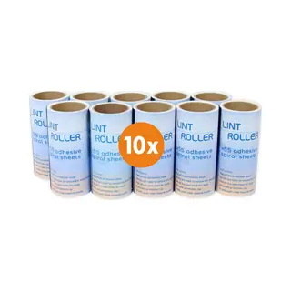 Laundryspecialist Navulling Voor Kledingroller Universeel – 10 Stuks - Kleefroller - Pluizenborstel - 550 Kleefvellen - Past Op Alle Merken