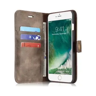 Dg Ming Apple IPhone 7 Plus / 8 Plus Portemonnee Hoesje Echt Leer Bruin