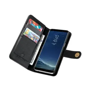Dg.ming Echt Leren Portemonnee Hoesje Zwart Geschikt Voor Samsung Galaxy S8