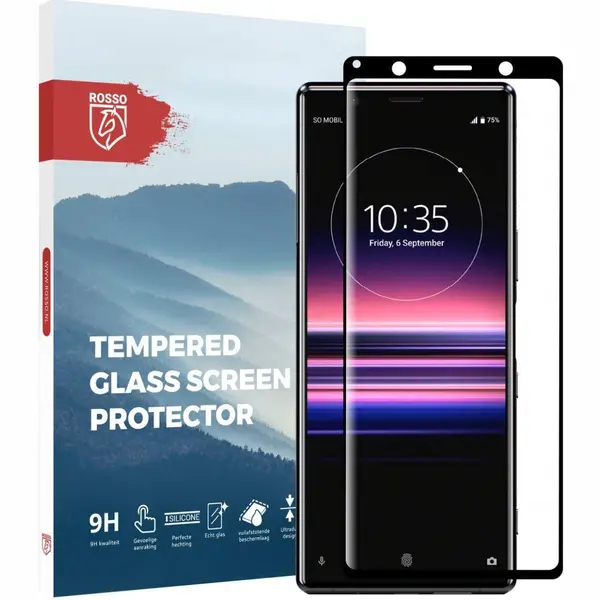 Rosso Sony Xperia 5 9H Tempered Glass Screen Protector Zwart thumbnail