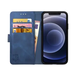 Rosso Element Apple IPhone 12 / 12 Pro Hoesje Book Cover Blauw
