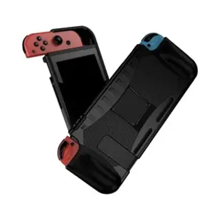 Geschikt Voor Nintendo SWitch Hoesje Schokbestendig Tpu Case Met Kickstand Zwart