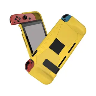 Geschikt Voor Nintendo SWitch Hoesje Schokbestendig Tpu Case Met Kickstand Geel