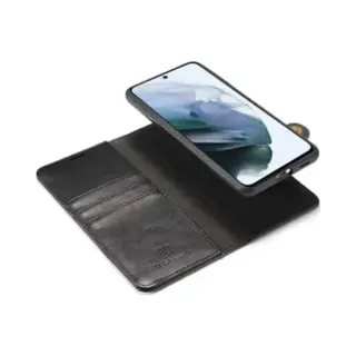 Dg.ming Hoesje 2-in-1 Book Case En Back Cover Zwart Geschikt Voor Samsung Galaxy S21 Fe