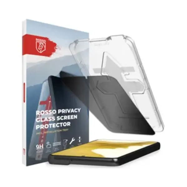 Rosso Privacy Screen Protector Geschikt Voor Samsung Galaxy S22 - 9H Gehard Glas - Met Installatietray - Case Friendly Tempered Glass - Anti Spy - thumbnail