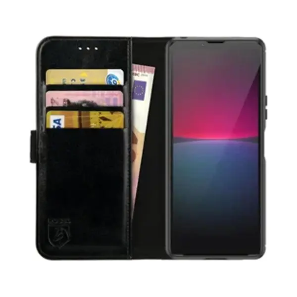 Rosso Element Book Case Wallet Hoesje Geschikt Voor Sony Xperia 10 V | Portemonnee | 3 Pasjes | Magneetsluiting | Stand Functie | Zwart thumbnail