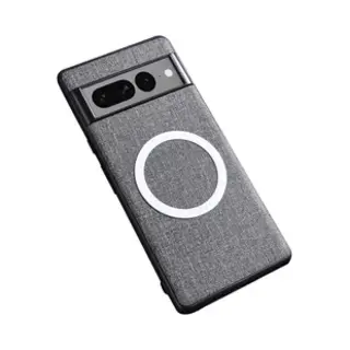 Google Pixel 8 Pro Hoesje Met Stoffen Afwerking MagSafe Grijs