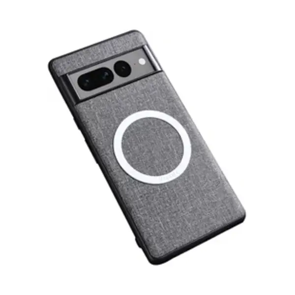 Google Pixel 8 Pro Hoesje Met Stoffen Afwerking MagSafe Grijs thumbnail