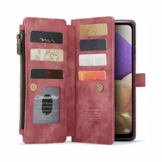 CaseMe C30 Hoesje Geschikt Voor Samsung Galaxy A23 | Wallet Zipper Book Case Met Pasjeshouder | Beschermhoes Met Portemonnee | Rood