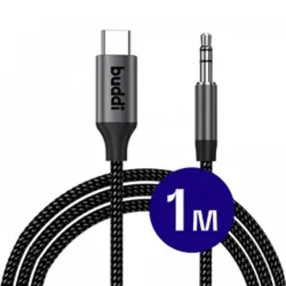 Buddi Flex - Aux Naar Usb-C Kabel - Audio Kabel Met Dac Chip - Gevlochten Nylon - Usb-C Naar Aux - Jack Naar Usb-C - Geschikt Voor O.a Samsung &