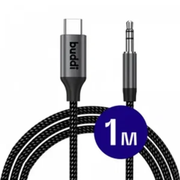 Buddi Flex - Aux Naar Usb-C Kabel - Audio Kabel Met Dac Chip - Gevlochten Nylon - Usb-C Naar Aux - Jack Naar Usb-C - Geschikt Voor O.a Samsung & thumbnail