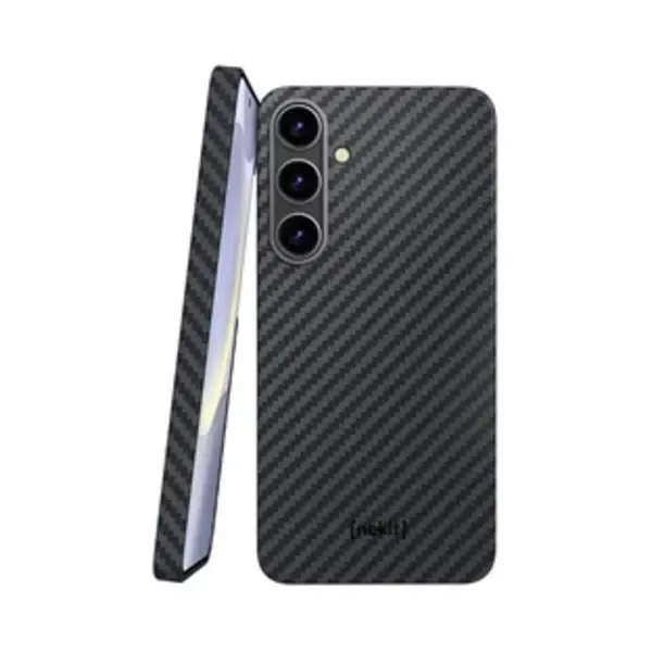 Nekit Fiber Hoesje Geschikt Voor Samsung Galaxy S24 Plus - Compatibel Met MagSafe - Kevlar Aramidevezels 1500D - Back Cover Ultra Dun - Grijs/Zwart thumbnail