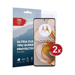 Rosso Screen Protector Geschikt Voor Motorola Edge 50 | Ultra Clear Duo Pack | Tpu Folie | Case Friendly Beschermfolie | 2 Stuks