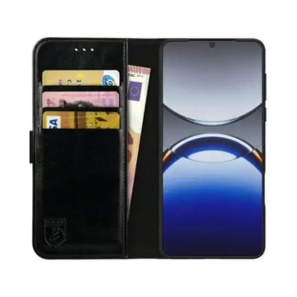 Rosso Element Geschikt Voor Oppo Find X8 Pro | Wallet Book Case | Portemonnee Hoesje | 3 Pasjes | Magneetsluiting | Stand Functie | Zwart thumbnail