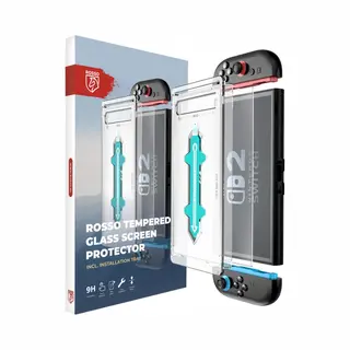 Rosso Screenprotector Geschikt Voor Nintendo Switch 2 - 9H Tempered Glass - Beschermglas - Glasplaatje - Case Friendly - Met Installatietray -
