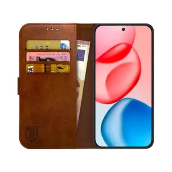 Rosso Element Geschikt Voor Honor 400 | Wallet Book Case | Portemonnee Hoesje | 3 Pasjes | Magneetsluiting | Stand Functie | Bruin thumbnail