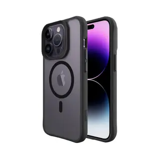 Buddi Hybrid - Hoesje Geschikt Voor Apple IPhone 14 Pro - Compatibel Met MagSafe - Back Cover Met Magneet - Magnetische Beschermhoes - Matte Zwart