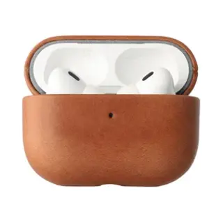 Rosso Deluxe Case Geschikt Voor AirPods Pro 2 - Case Echt Leer - Echt Leren Beschermhoes Bruin