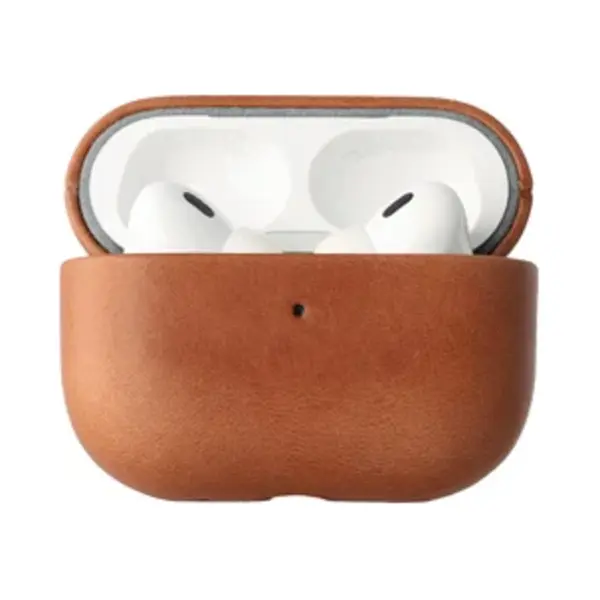 Rosso Deluxe Case Geschikt Voor AirPods Pro 2 - Case Echt Leer - Echt Leren Beschermhoes Bruin thumbnail