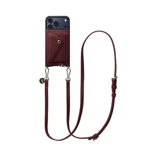 Avy Leren Hoesje Geschikt Voor Apple IPhone 17 Pro Max | Met Koord En Magnetische Kaarthouder | Compatibel Met MagSafe | Leather Case Met 130CM Koord