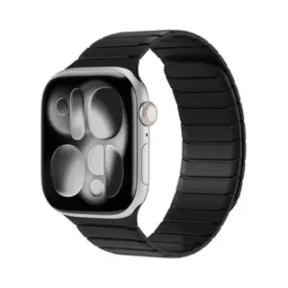 Buddi Fuse Magnetisch Bandje Geschikt Voor Apple Watch 1/2/3/4/5/6/7/8/9/10/11/Se - 38/40/41/42MM - Siliconen Sportbandje Met Magneetsluiting Zwart