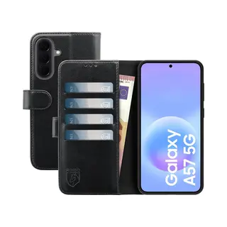 Rosso Element Geschikt Voor Samsung Galaxy A57 | Wallet Book Case | Portemonnee Hoesje | 3 Pasjes | Magneetsluiting | Stand Functie | Zwart