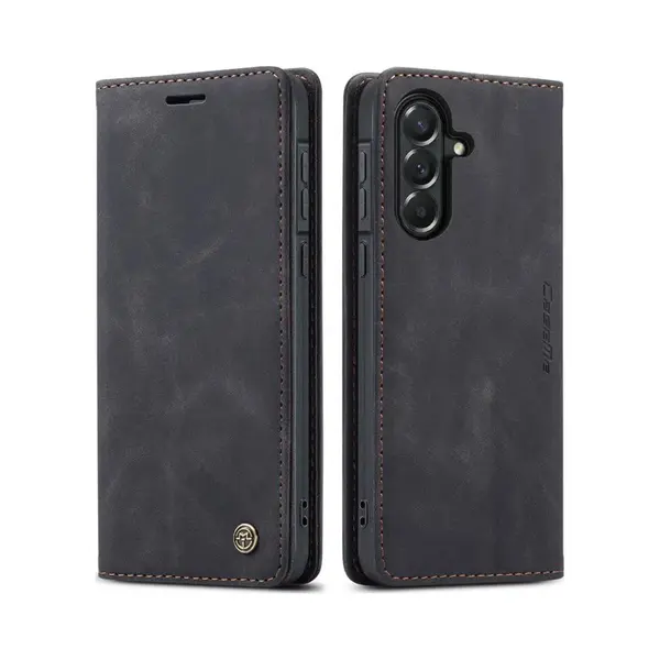 CaseMe 013 Hoesje Geschikt Voor Samsung Galaxy A57 - Book Case Met Standaard - Portemonnee Beschermhoes - Pasjeshouder Voor Twee Pasjes - Zwart thumbnail