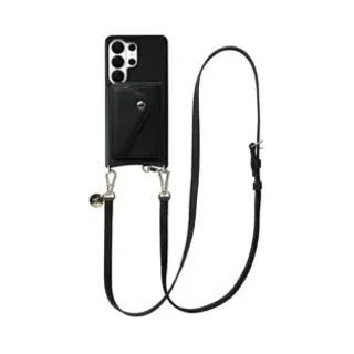 Avy Leren Hoesje Geschikt Voor Samsung Galaxy S26 Ultra | Met Koord En Magnetische Kaarthouder | Compatibel Met MagSafe | Leather Case Met 130CM Koord