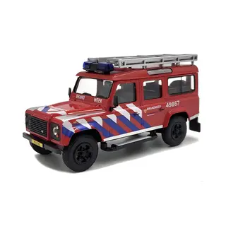 Cararama Modelauto / Speelgoedauto - Land Rover Brandweerauto - Rood - 12 X 7 Cm - Schaalmodel