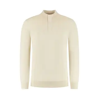 Pure Path Trui Regular Fit Half Zip Knitwear 25030815 54 Ecru Mannen Maat - Xl