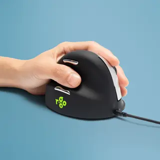 R-Go Tools Ergonomic mouse R-Go He Break with break software, large (hand size ≥ 185 mm), left-handed, Wired, black