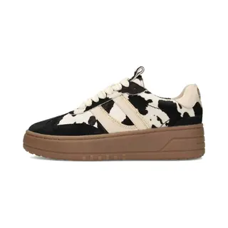 Ps Poelman Anemone Dames Sneakers - Beige Met Dierenprint