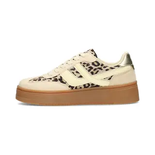 Posh By Poelman Sneakers Laag 'Georgia' Beige / Crème / Goud / Zwart