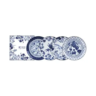 Tokyo Design Studio - Flora Japonica Plate 20.6x2.2cm - Ontbijtborden - Set 4 Stuks In Giftbox