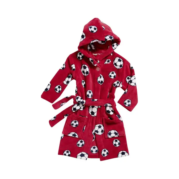 Playshoes Kinderbadjassen Met Print-Voetbal Rood-110/116 thumbnail